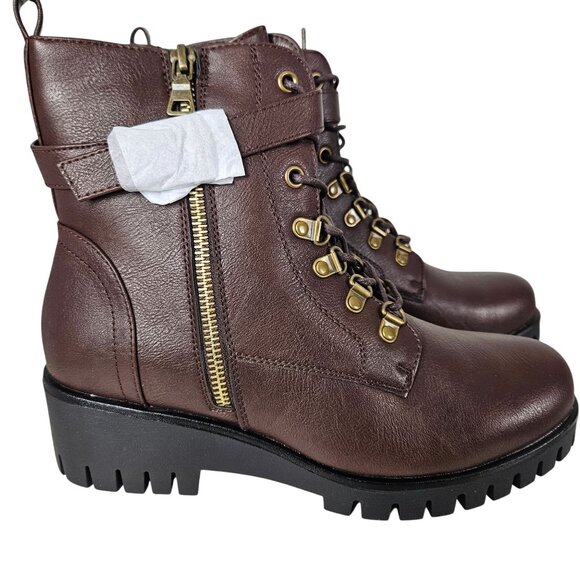 Womens Size 11 Fashion Wedge Chunky Ankle Boots Lace Up Zippers Strap Buckles - Picture 9 of 16